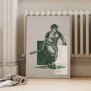 Baseball Poster | Vintage Sports Print | Athletic Room Decor | Toddler Boys Room Wall Art | Teen Room Poster | ArtSaltPlace Digital Download