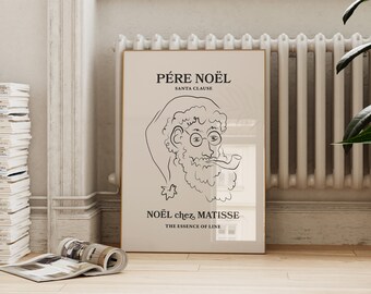 Santa Matisse Printable Wall Art | Pere Noel French Christmas Exhibition Art | Trendy Holiday Print | Mid Century Modern | Digital Download