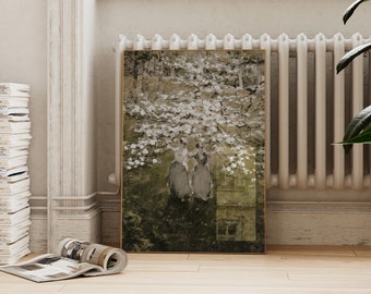 Woodland vintage imprimable | Peinture de jardin | Aquarelle d'arbres printaniers en fleurs | Téléchargement numérique ArtSaltPlace | Imprimable instantanément