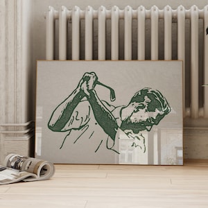 Golfvintageafdrukken | Golfcadeaus voor mannen | Moderne sportposter uit het midden van de eeuw | Horizontale muurkunst | ArtSaltPalce downloadbare afdruk