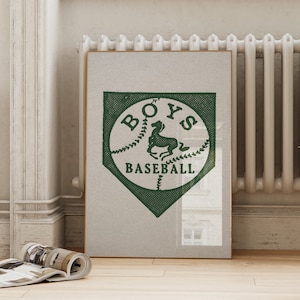 Vintage Boys Baseball Print / Cartel deportivo / Decoración de la habitación de los niños / Arte de la pared de la habitación del niño / Impresión de deportes escolares / ArtSaltPlace Descarga digital