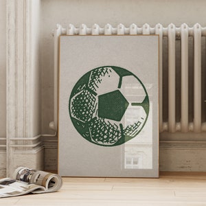 Soccer Ball Wall Decor Vintage | Boys and Girls Room Wall Art | Retro Sports Poster | Downloadable Prints | ArtSaltPlace Digital Download