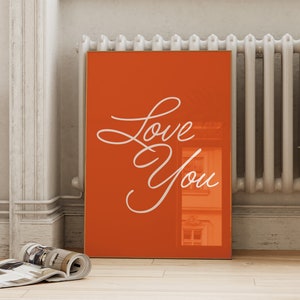 Love You Valentines Day Print | Valentine Love Decor | Handwriting Print | Red Aesthetic Decor | ArtSaltPlace Digital Download