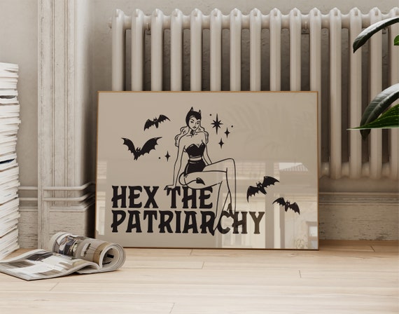 Hex the Patriarchy Halloween Art Print: Witchy Feminine Decor (Digital Download)