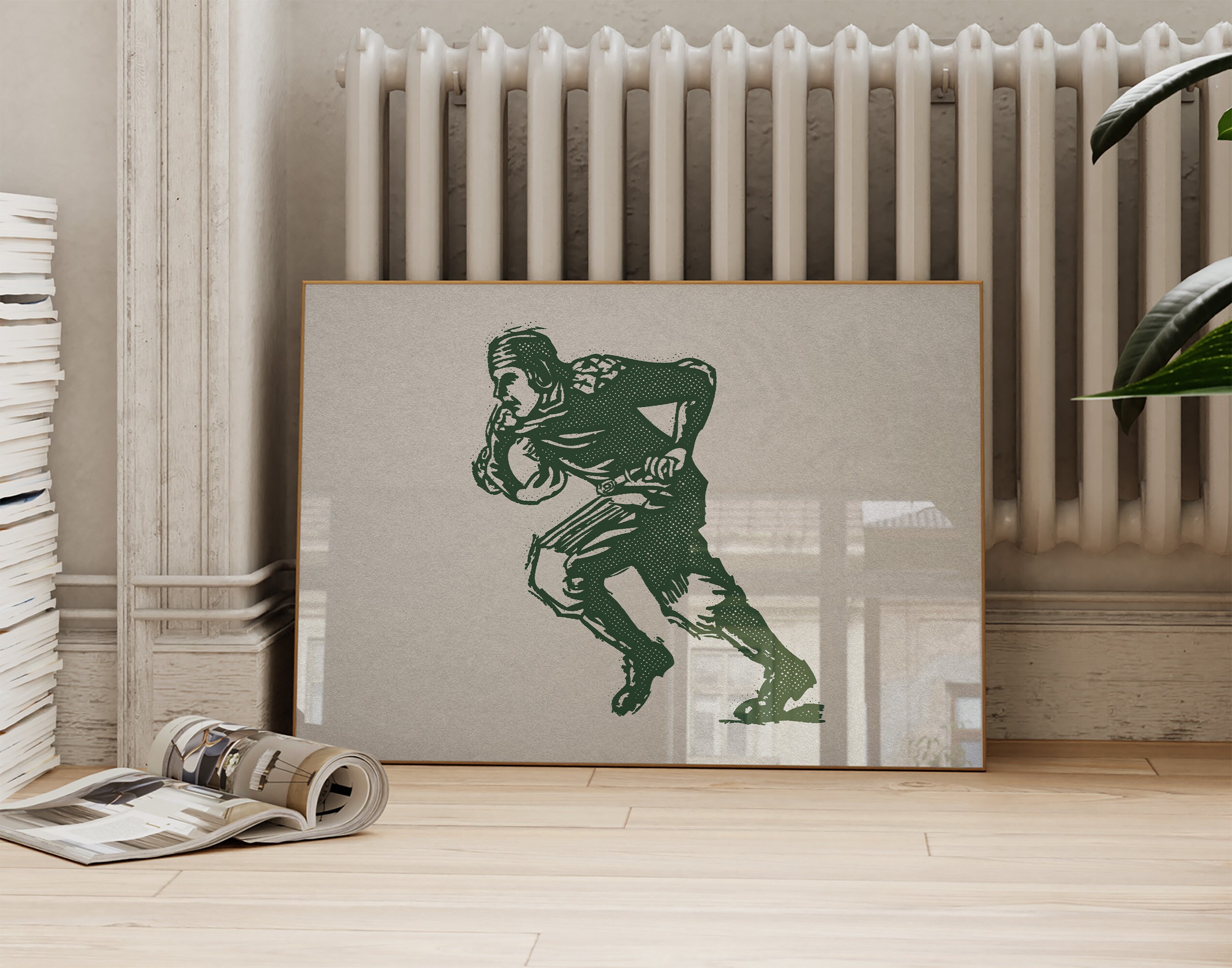 Retro Football Art Print: Vintage Sports Poster (digital Download) - Etsy