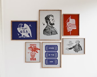 Retro 4 juli-tryck: Patriotisk väggdekoration (digital nedladdning)