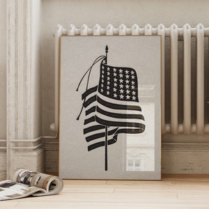 Neutral Patriotic American Independence Day Poster | Vintage 4th of July Decor | USA Flag Print | ArtSaltPlace Digital Download Printables