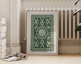 Vintage Golf Wall Decor | Green Athletic Poster | Retro Golf Card Print | Preppy Golfing Printable | Nursery ArtSaltPlace Digital Download