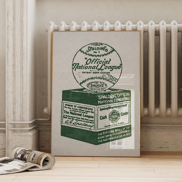 Vintage Baseball Art Print: Spalding Official League (Digital Download)