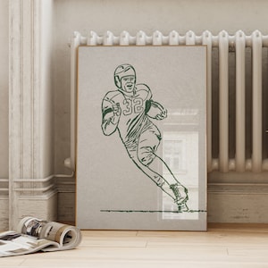 Retro Football Print | Vintage American Football Wall Art | Printable Sports Poster | Boys Kids Room Decor | ArtSaltPlace Digital Download