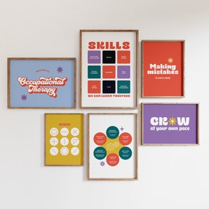 Set of 6 Occupational Therapy Prints | Office School Decor Horizontal Therapist Wall Art Gift Ideas ArtSaltPlace Digital Download Printable