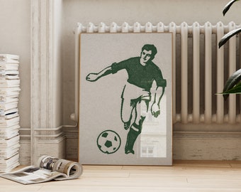 Retro Soccer Poster: Vintage Sports Art, Boys Room Decor (Digital Download)