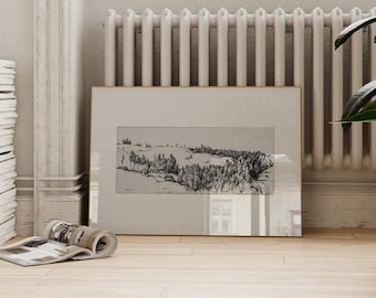 gravure vintage forêt : croquis d'arbre ancien (téléchargement numérique)