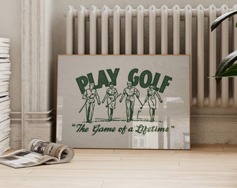 Vintage Golf Wall Decor | Horizontal Wall Art Instant Printable | Retro Sports Poster | Downloadable Prints | ArtSaltPlace Digital Download