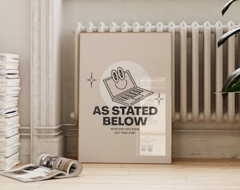 Funny Office Quote Poster: Retro Work From Home Print (Digital Download)