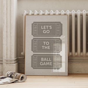 Ball Spiel Graues Vintage Athletic Poster | Retro Baseball Druck | Sport Kindergarten Kids Ticket Wall Art | ArtSalt Place Digitaler Download