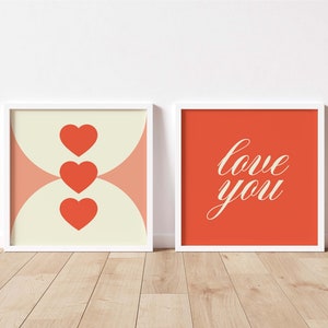 Set of 3 Valentines Day Prints Valentines Day Decor Hearts Poster Love You Wall Art ArtSaltPlace Digital Download Instant Printable image 9