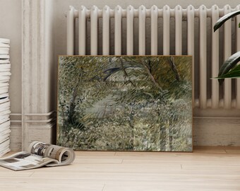 Claude Monet Vintage Seascape Painting: Coastal Willow Trees (Digital Download)