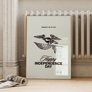 4th of July Decor | Vintage American Flag Independence Day Poster | Fourth of July Decorations | Trendy Printable Wall Art Digital Download