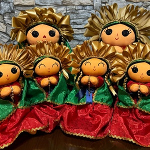 Authentique poupée de chiffon mexicaine - Virgencita- Lupita- Virgen de Guadalupe- Lele Doll