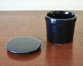 Vintage Maytag Dairy Farms Rowe Pottery Cobalt Blue Crock Lidded Canister