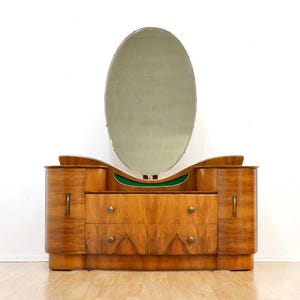 Art Deco Revival Vanity Table and Mirror by Beautility