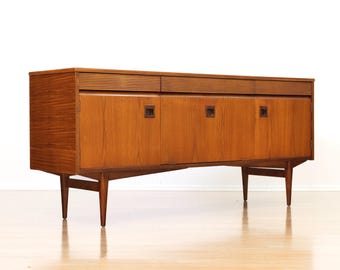 Elliotts of Newbury Teak Credenza | Mid Century Credenza | British MCM Buffet Cabinet | Vintage Teak Sideboard