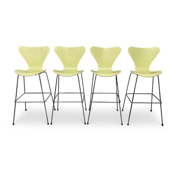 Set of Four Bar Stools by Arne Jacobsen for Fritz Hansen Counter Stools