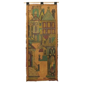 Monumental Scandinavian Architectural Wall Hanging Rug Handmade Signed 1975 Vintage Tapestry image 8