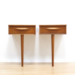 Mid Century Teak Nightstands by Austinsuite Pair of Bedside Tables