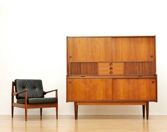 Large Danish Teak Hutch Credenza by Johannes Andersen for Uldum Mobelfabrik
