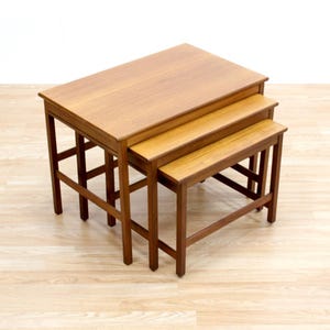 Mid Century Danish Teak Nest of Tables 1960s Nest of Coffee tables