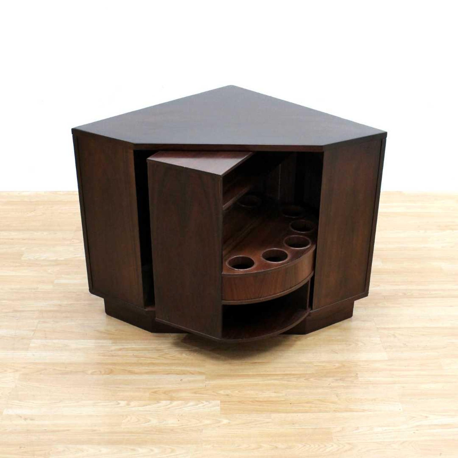 Danish Modern Revolving Corner Bar in Rosewood by Vildbjerg Mobelfabrik ...