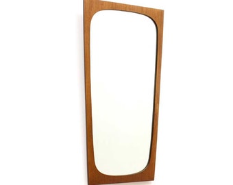 Danish Teak Wall Mirror Mid Century Wooden Mirror