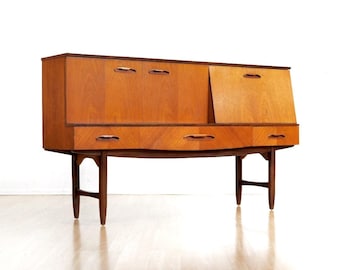 Mid Century Teak Credenza by Avalon Yatton Liquor cabinet Dresser