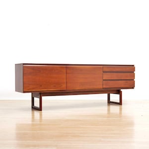 Long Teak Mid Century Credenza by White & Newton Dresser Drawers