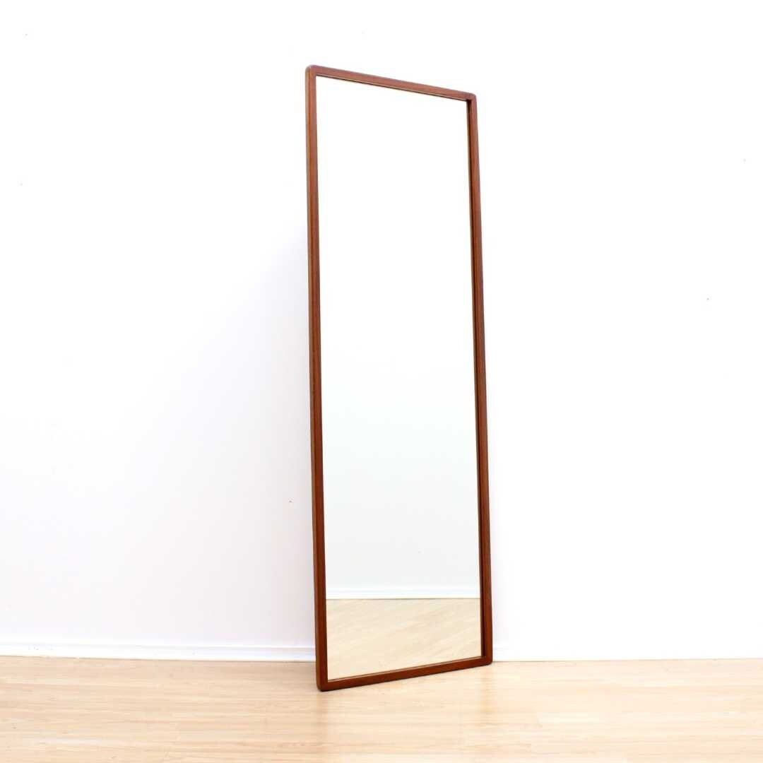 Long Mid Century Teak Wall Mirror Full Length Entryway Mirror Etsy