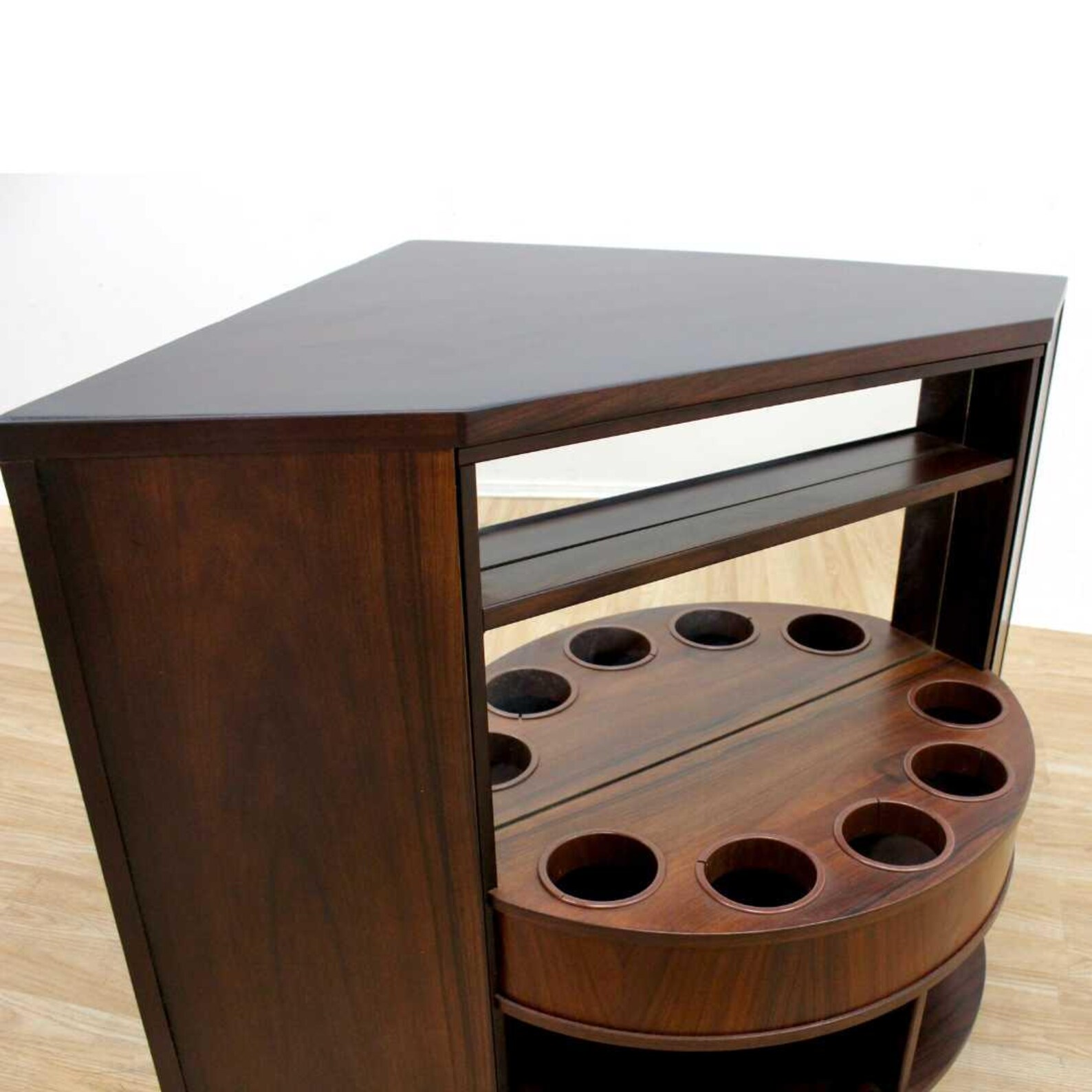 Danish Modern Revolving Corner Bar in Rosewood by Vildbjerg Mobelfabrik ...
