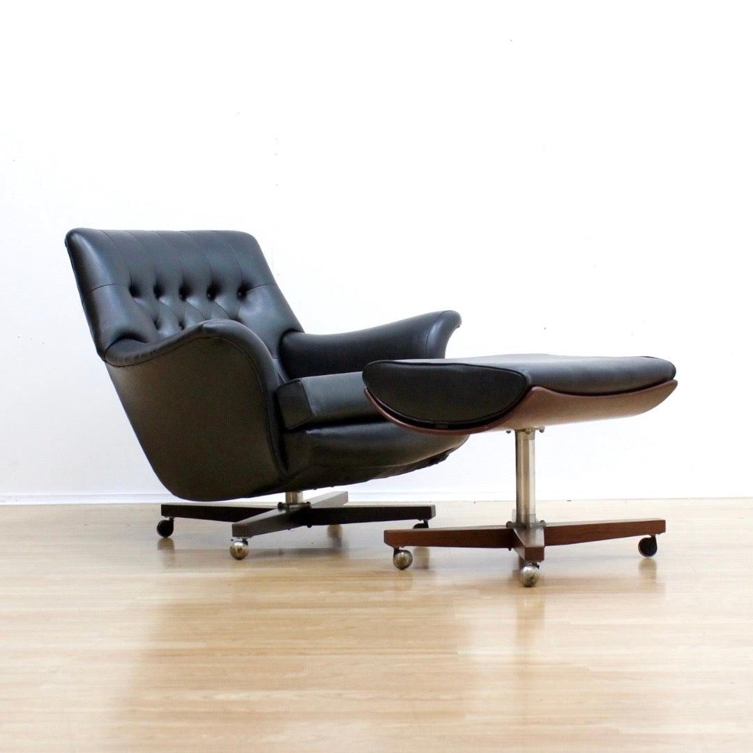 1960's Swivel Lounge Chair & Ottoman by G Plan Mid Century Office ...