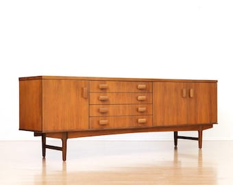 Mid Century Bath Cabinet Makers Teak Credenza, England, 1960s
