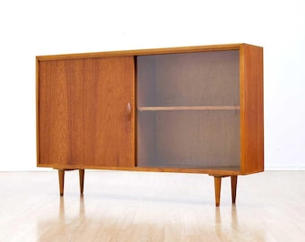 Slim Mid Century China Entryway Display Cabinet