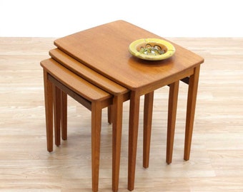 Teak Nesting Tables Danish Modern Design Side Tables Mid Century Coffee Tables
