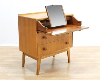 Mid Century Oak Vanity Dresser by Meredew