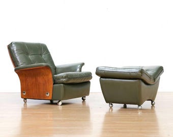 Mid Century Tulip Lounge Chair and Ottoman by G Plan