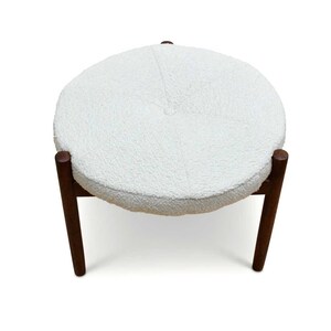 Danish Modern Round Vanity Stool by Hugo Frandsen