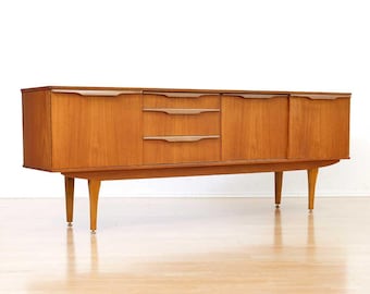 Stonehill Teak Credenza | Mid Century Credenza | British MCM Buffet Cabinet | Danish Modern Sideboard | 1960