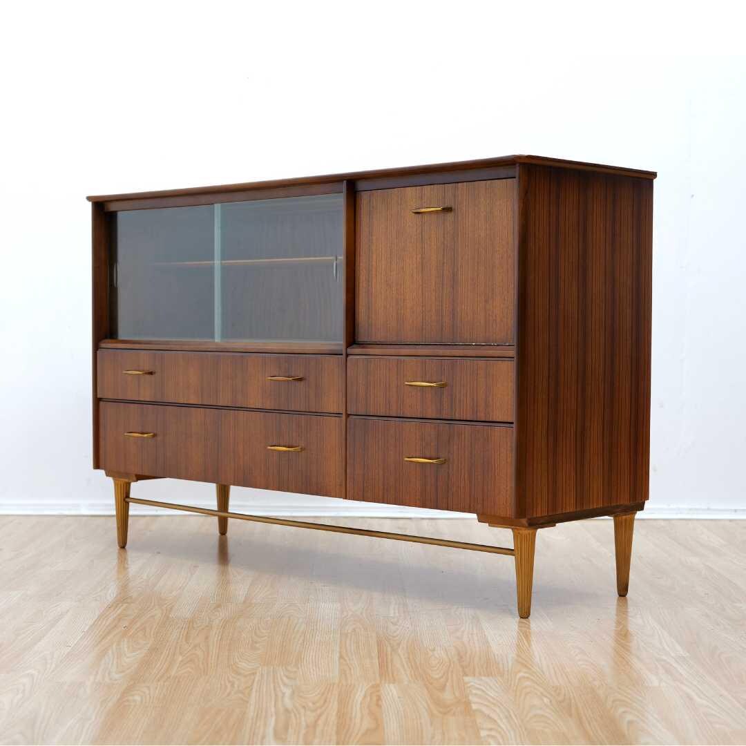 Mid Century Buffet Credenza by Lebus Furniture Liquor Cabinet - Etsy
