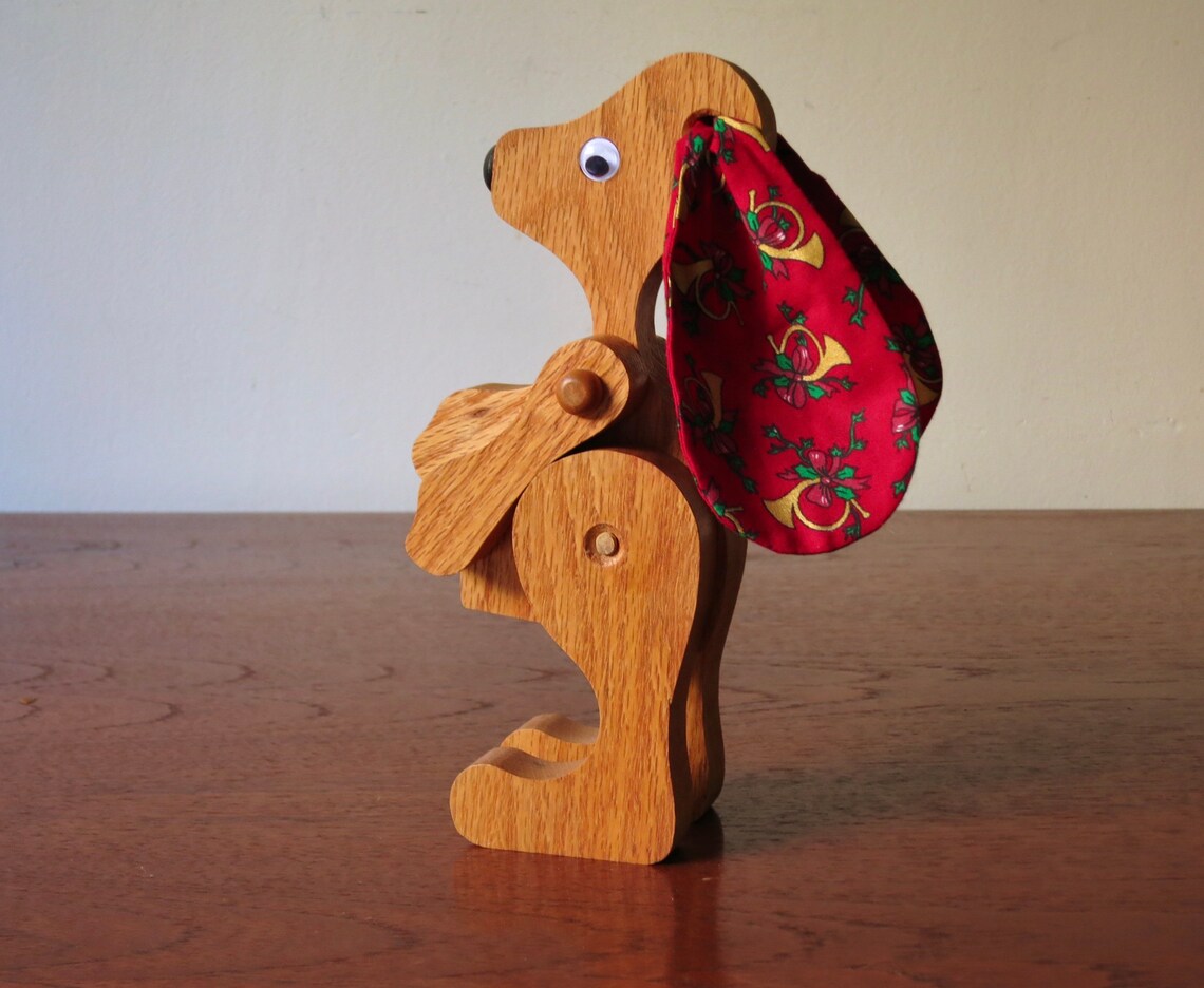 Vintage Wooden Articulated Dog Toy Wood Spaniel Retro Handmade Etsy