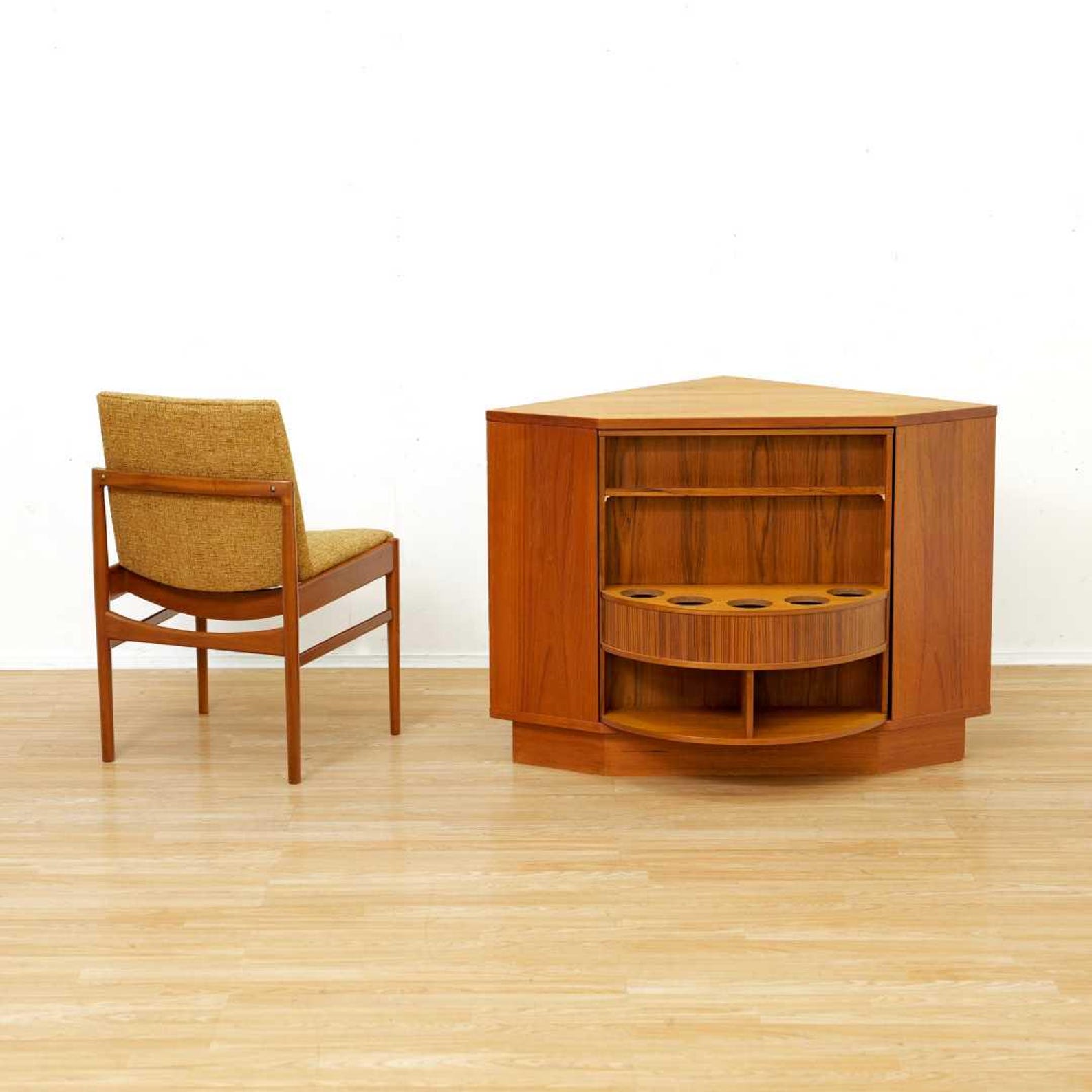 Danish Modern Revolving Corner Bar in Teak by Vildbjerg Mobelfabik - Etsy