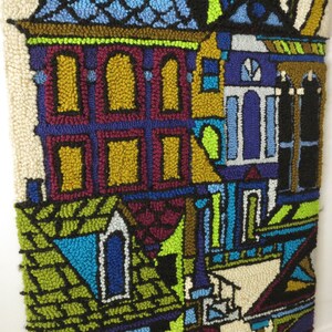 Monumental Scandinavian Architectural Wall Hanging Rug Handmade Signed 1975 Vintage Tapestry image 4